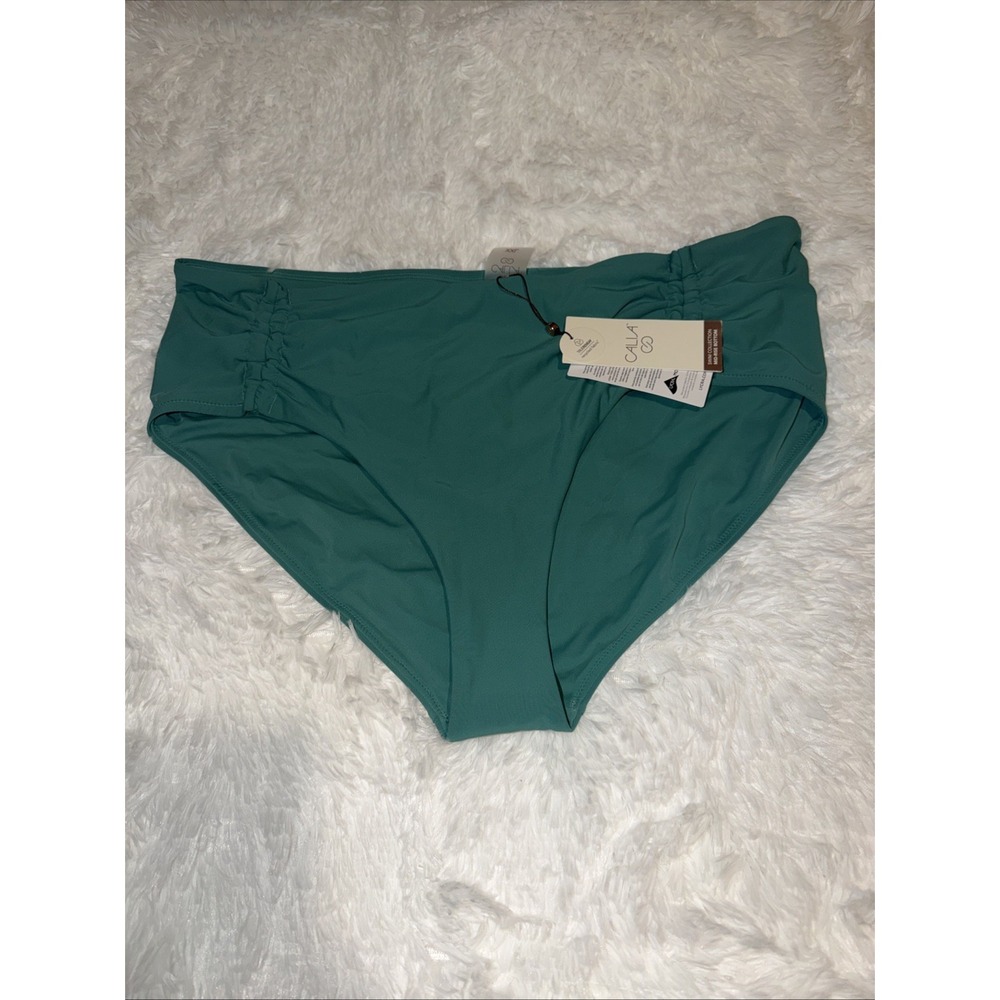 Calia By Carrie Underwood Swim Bikini Bottom‎ Ruched Side Jungle Green XXL